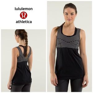 Lululemon Tame Me tank - black & white stripe